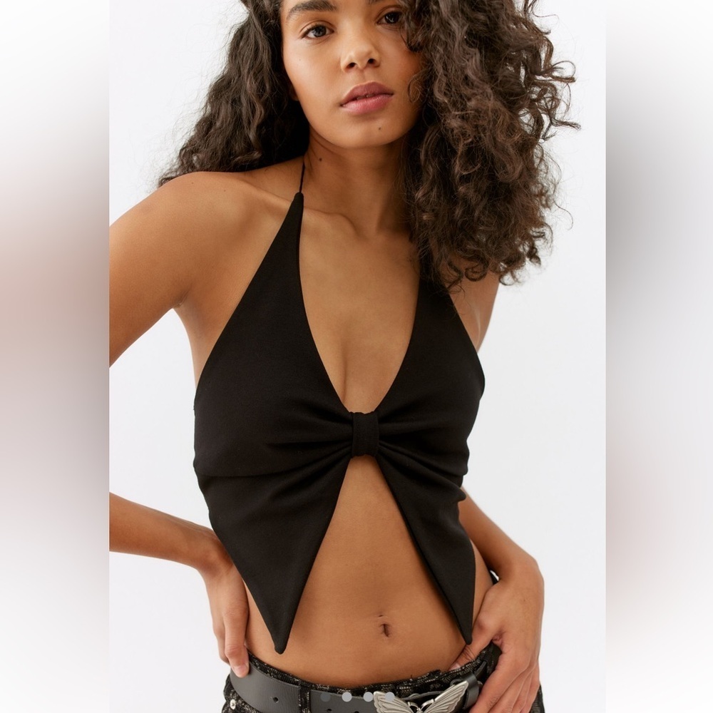 Black UO bow halter top size large